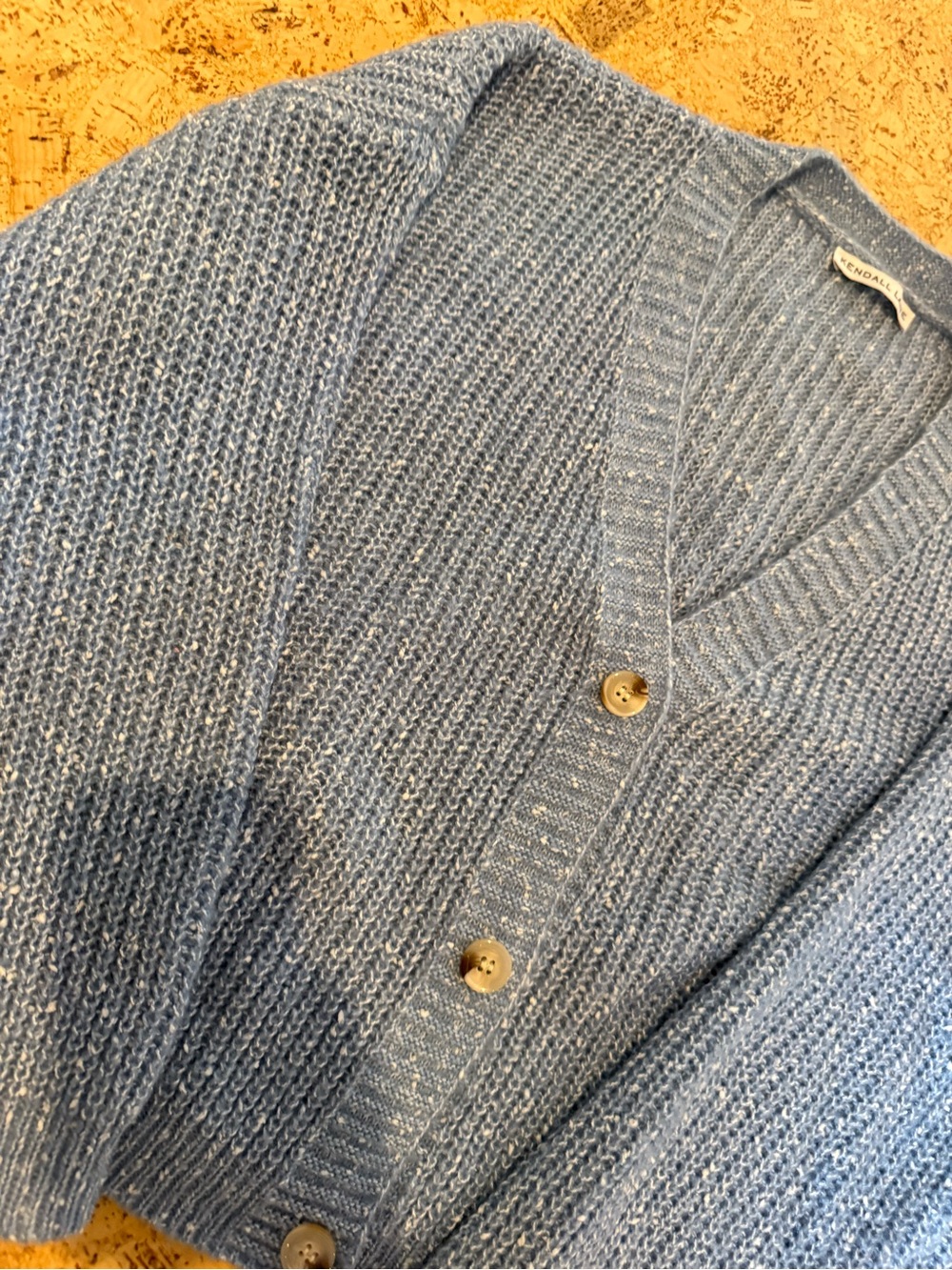 Soft Sky Blue V-Neck Button Cardigan Sweater - Picture 5 of 7